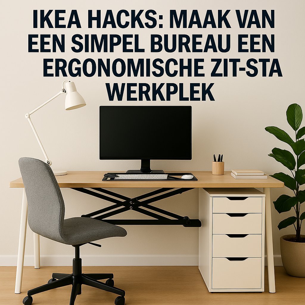IKEA Hacks: Maak van een Simpel Bureau een Ergonomische Zit-Sta Werkplek ikea hacks zit statafel